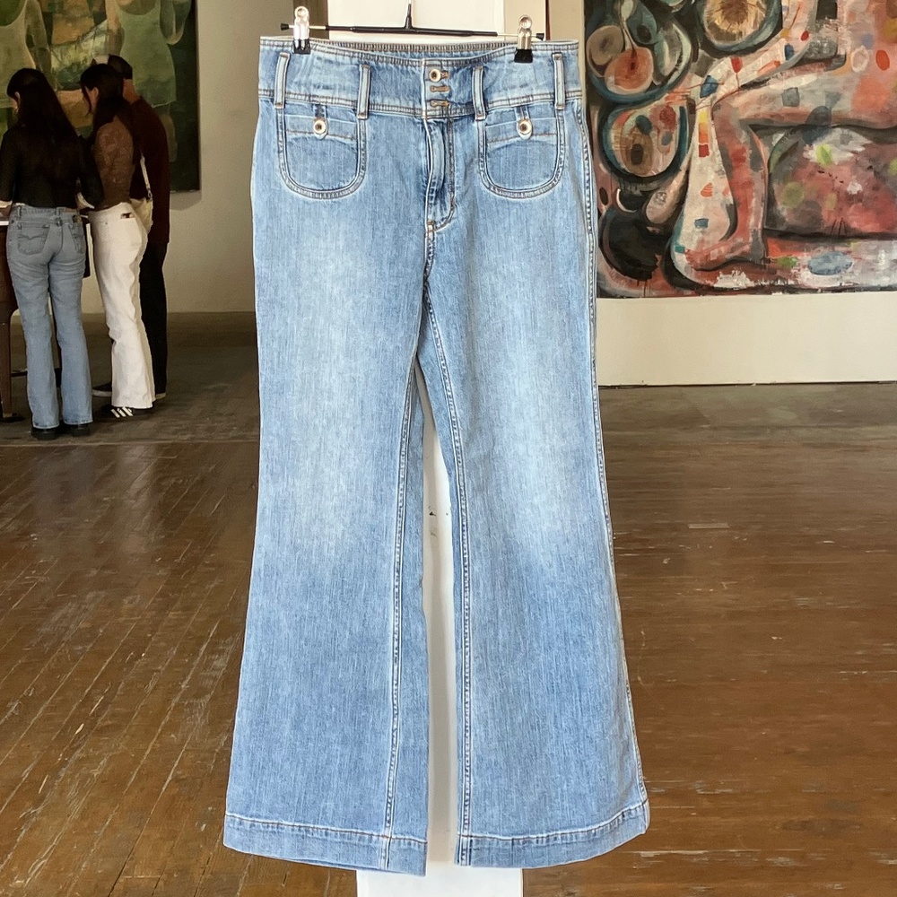 Pilcro and the Letterpress hi rise boot cut trouser